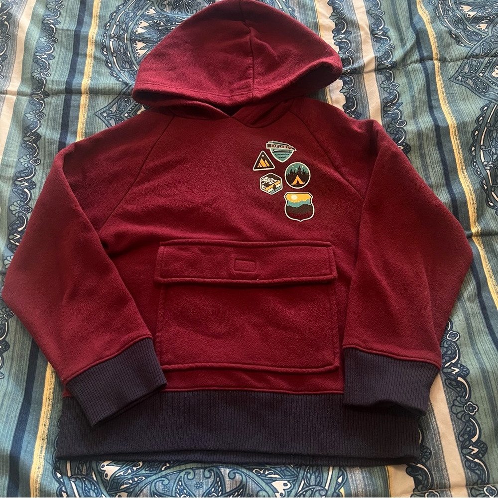 Place Maroon Hoodie with Fun Patches